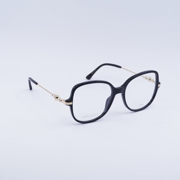 Jimmy Choo JC356 0807 00 Eyeglasses Black/Gold 54mm Square Frame - Picture 1 of 10